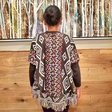 Poncho with sleeves, Ruana, mananita. Mexican sweater, artisanal made, 100% cotton.